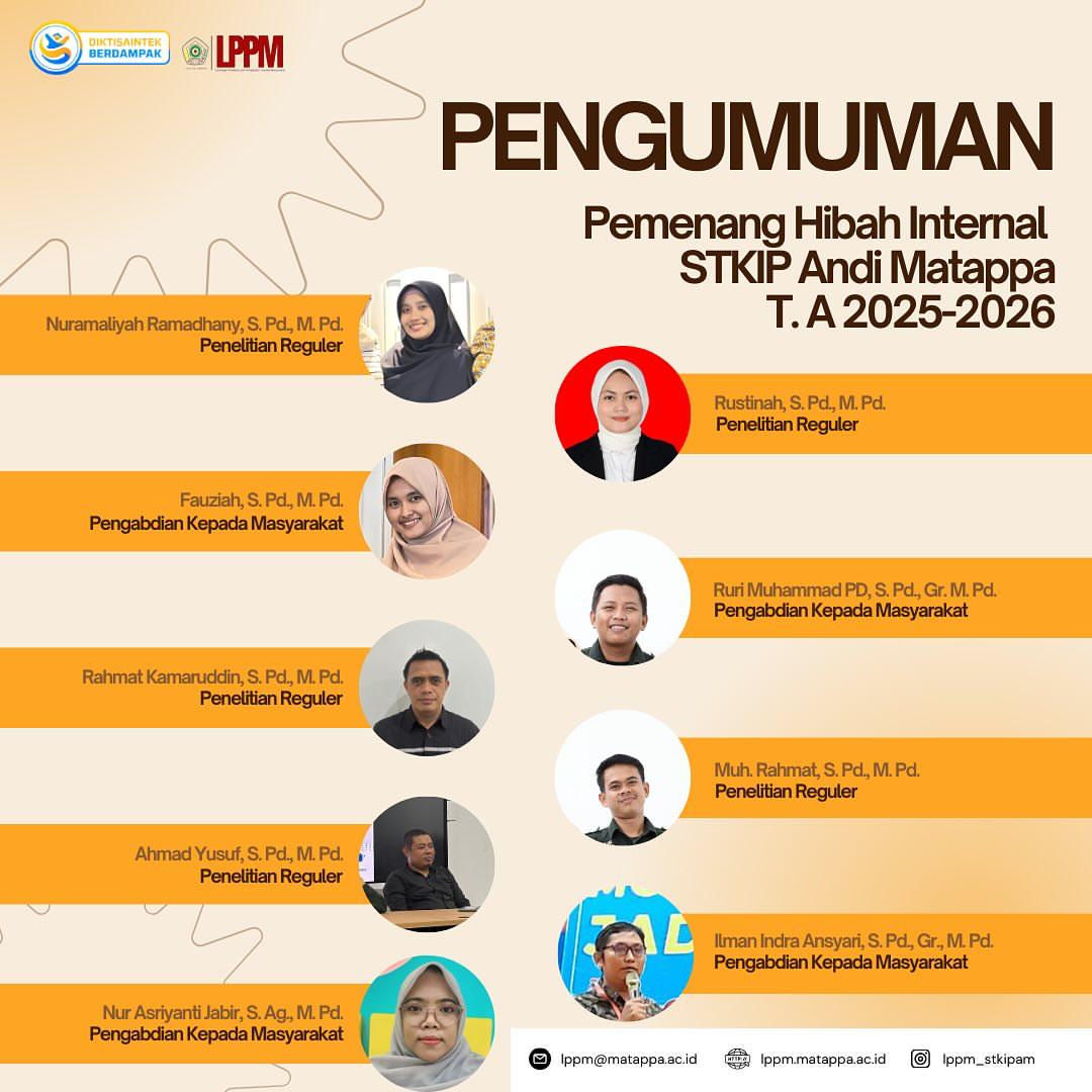 Pengumuman Hibah Internal STKIP Andi Matappa Periode 2025-2026